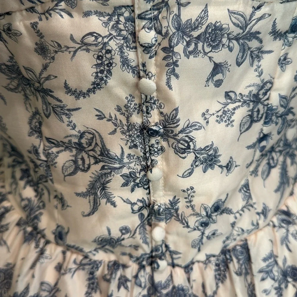 House of CB London BRIGITTE English Porcelain Print Corset Mini Dress. - Picture 6 of 13
